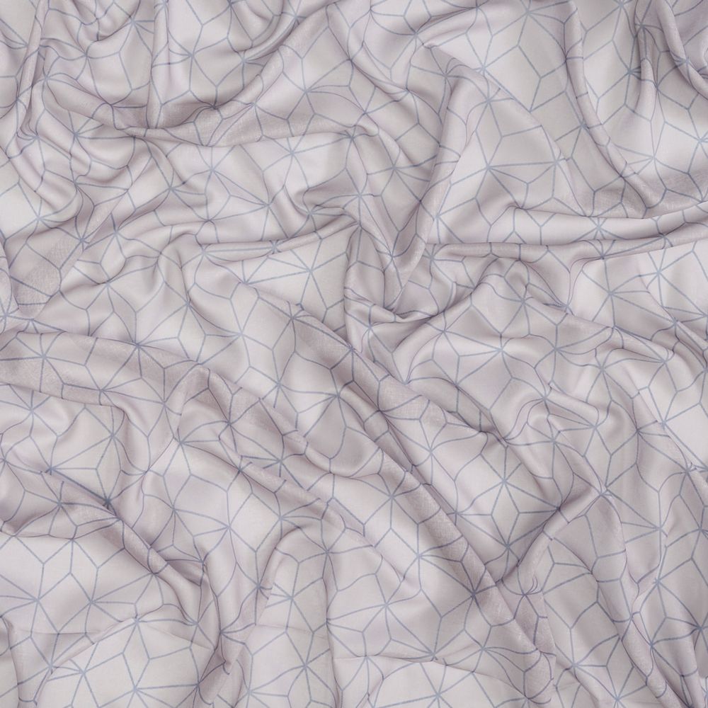 JF Fabrics REVELRY 55J9001 Cloud Nine Geometric Fabric in Blue / Grey / Cream