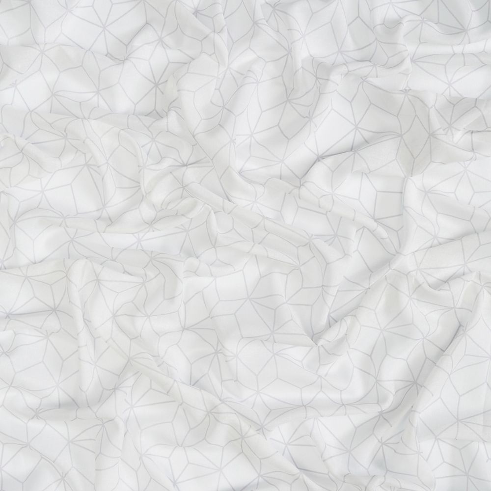 JF Fabrics REVELRY 94J9001 Cloud Nine Geometric Fabric in Grey / Ivory