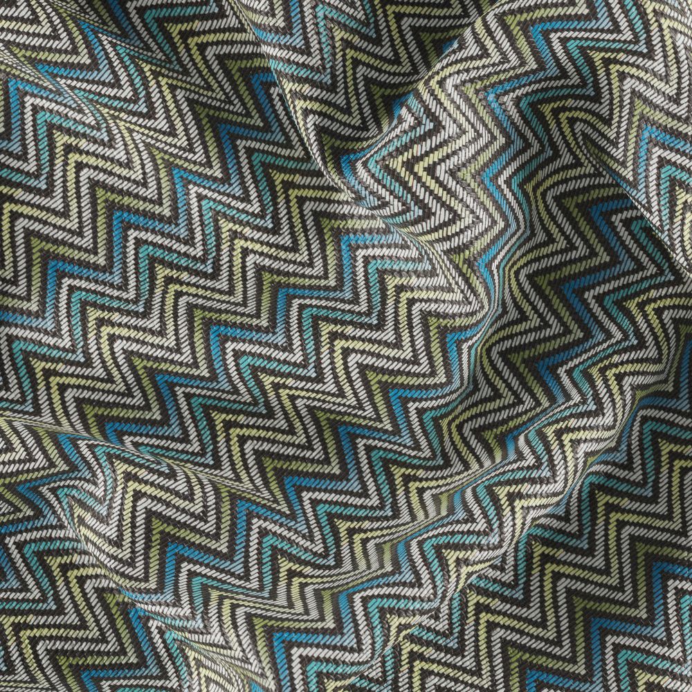 JF Fabrics SABRINA 66J9011 Charmed Geometric Fabric in Blue / Turquoise / Green / yellow / White / Black