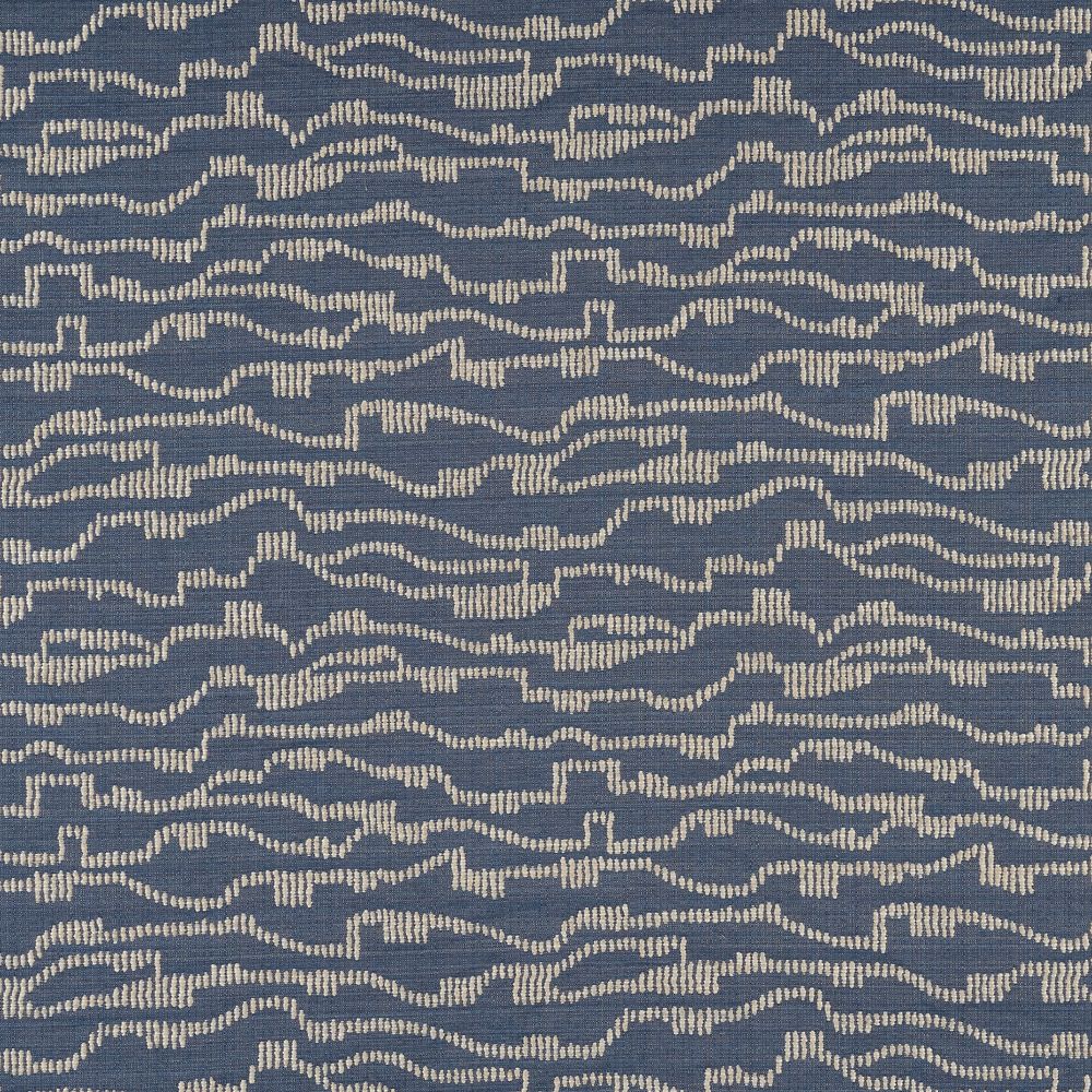 JF Fabrics SOUNDWAVE 67J8921 Velocity Crypton Home Stars & Stripes Fabric in Blue / Cream / Taupe