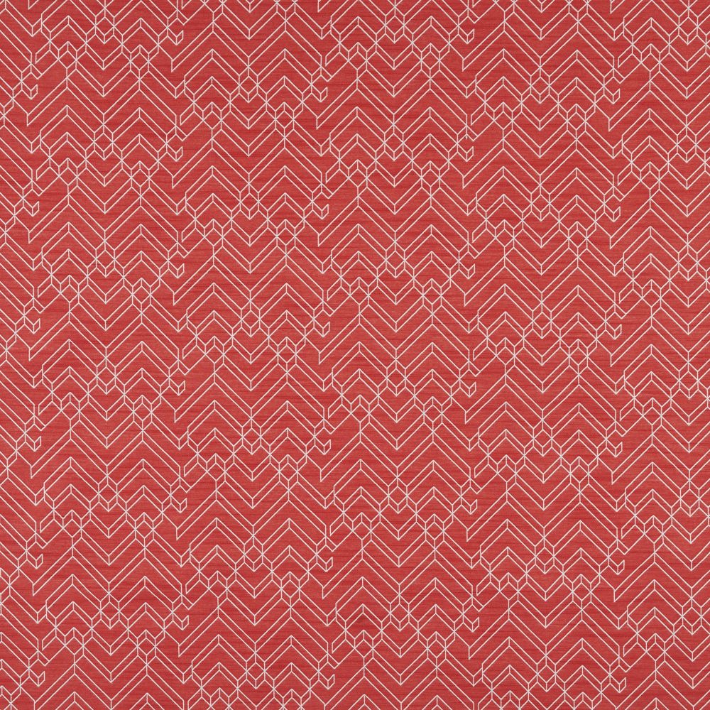 JF Fabrics TECTONIC 45J8911 Crypton Series 1 Geometric Fabric in Red / White
