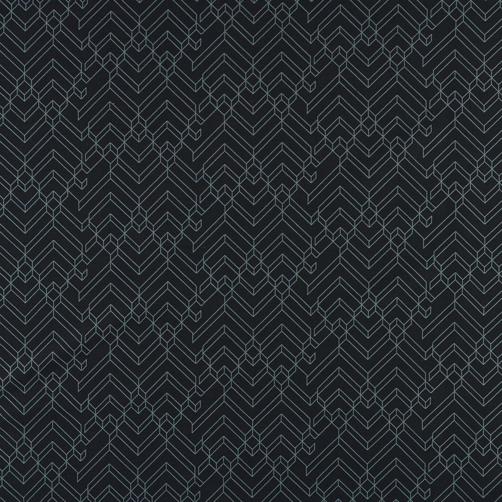 JF Fabrics TECTONIC 99J8911 Crypton Series 1 Geometric Fabric in Black