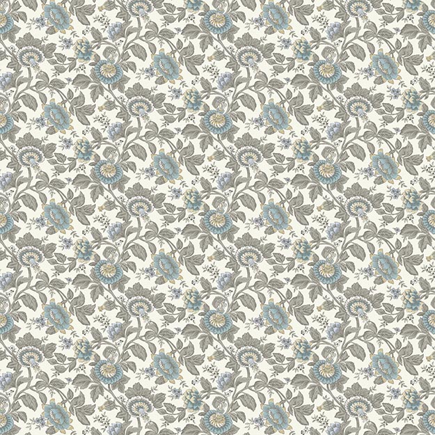 JF Fabrics TONQUIN PRIN-1 W7481 Wedgwood Wallcoverings Floral Print Multi-Purpose Fabric