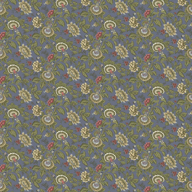 JF Fabrics TONQUIN VELV-7 W7481 Wedgwood Wallcoverings Floral Velvet Multi-Purpose Fabric