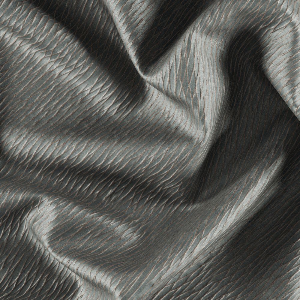 JF Fabrics TRANCE 73J9011 Charmed Metallic Fabric in Aqua / Brown