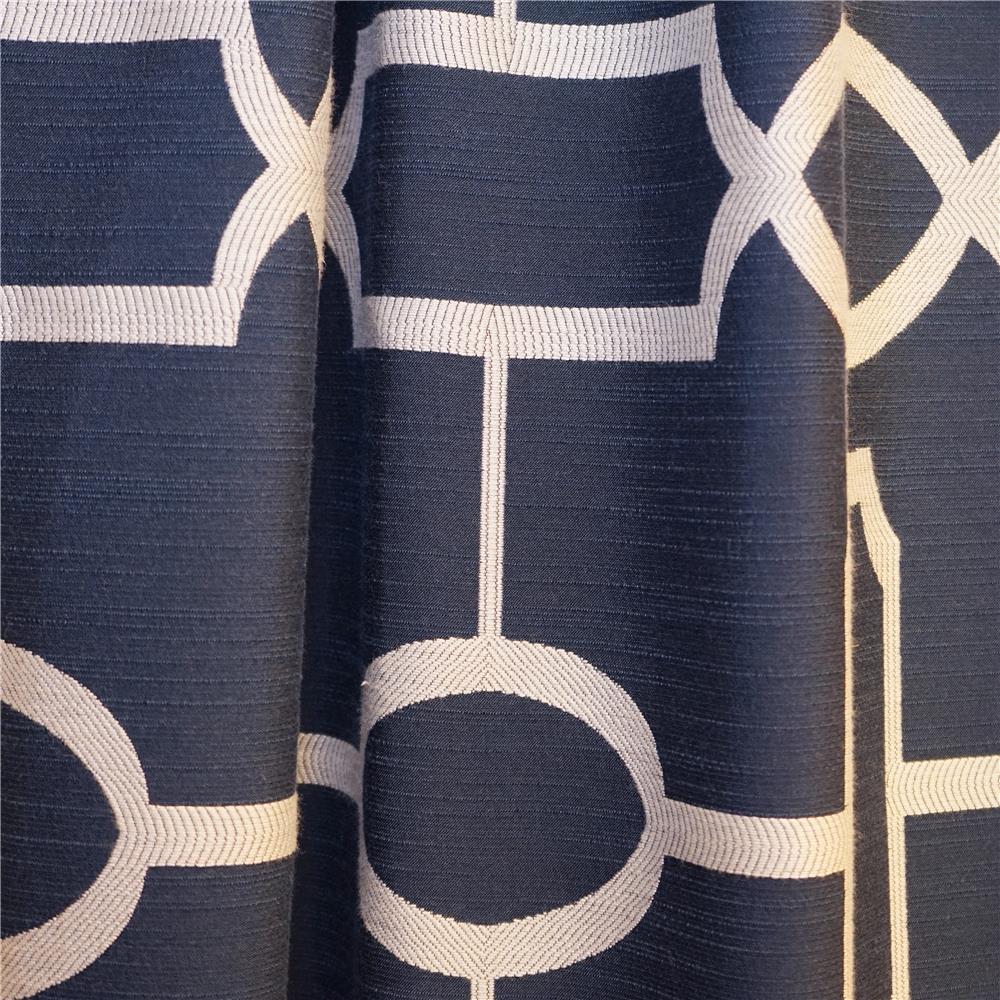JF Fabric TRELLIS 69SJ101 Fabric in Blue,Offwhite,White