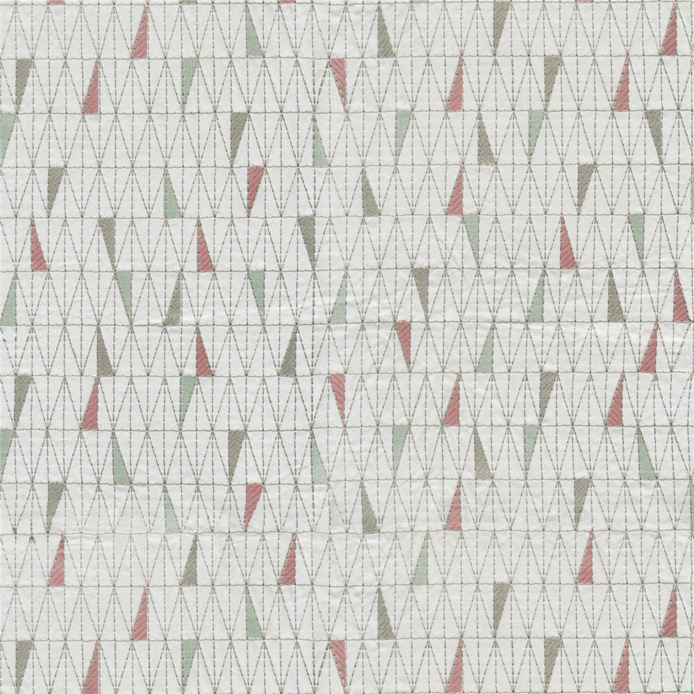 JF Fabric TRILATERAL 43J8581 Fabric in Pink,Green
