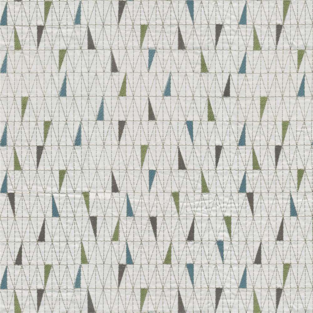 JF Fabrics TRILATERAL 72J8591 Fabric in Blue; Teal; Green