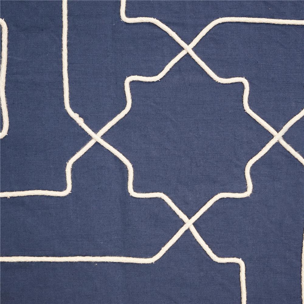 JF Fabric TWINE 68SJ101 Fabric in Blue,Creme,Beige,Offwhite