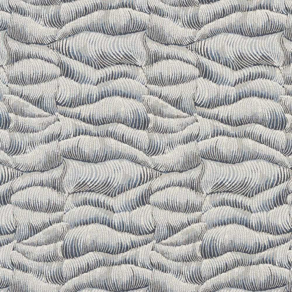 JF Fabrics WAVY 65J8921 Velocity Crypton Home Texture Fabric in Blue / Navy / Beige