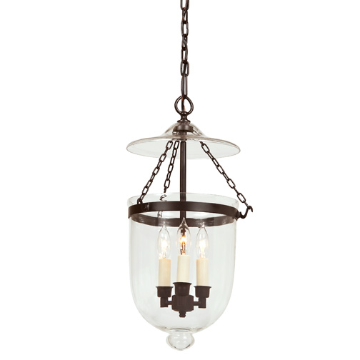 JVI Designs 1023-08 Medium bell jar lantern with clear glass in Oil Rubbed Bronze
