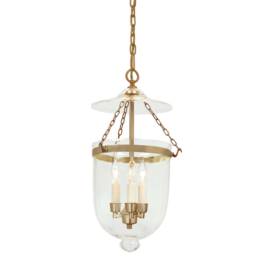 JVI Designs 1023-10 Medium bell jar lantern with clear glass in Rubbed Brass