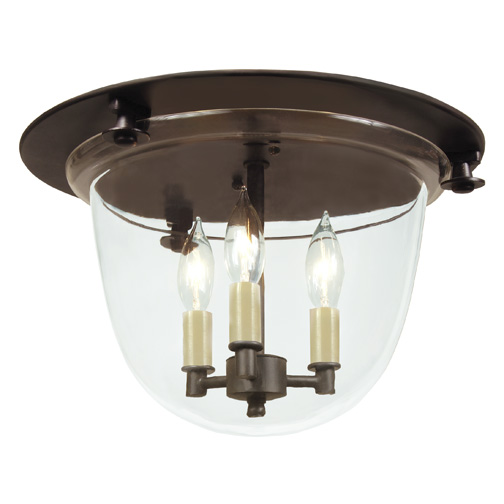 JVI Designs 1157-08 Classic flush mount bell lantern with clear glass in Oil Rubbed Bronze
