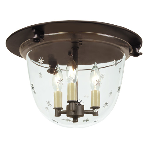 JVI Designs 1158-08 Classic flush mount bell lantern with tiny star glass in Oil Rubbed Bronze