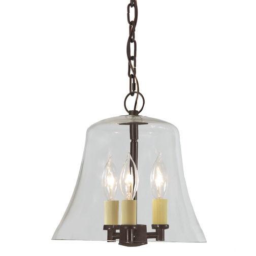 JVI Designs 1183-08 Three light greenwich hanging bell lantern in Oil Rubbed Bronze