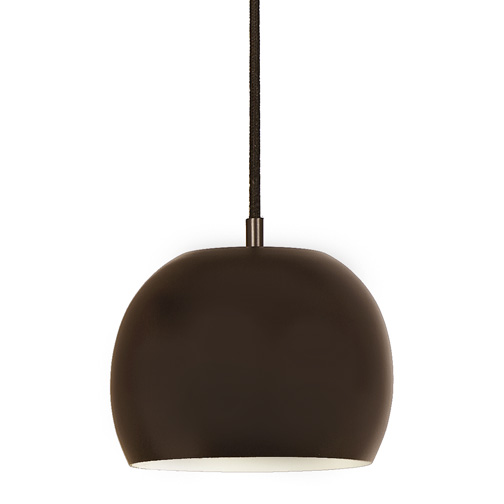 JVI Designs 1204-08 One light small catamount pendant with white inside in Oil Rubbed Bronze
