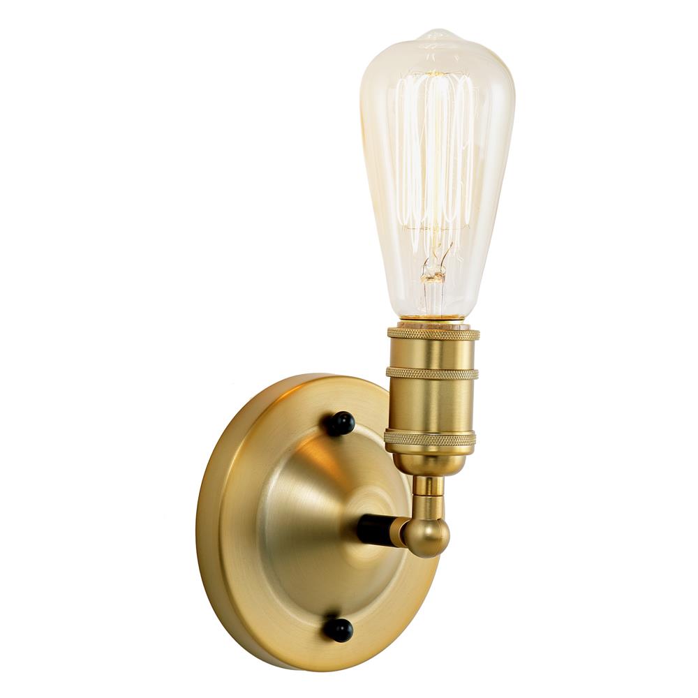 Jvi Designs 1245-10 Bedford One Light Convertible Wall/Ceiling Mount In Satin Brass And Black