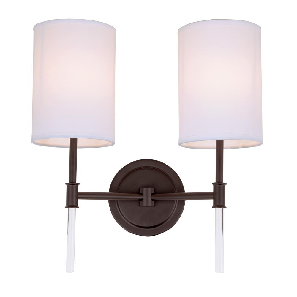 JVI Designs 1266-08 Hudson Two Light Wall Sconce in Oil Rubbed Bronze
