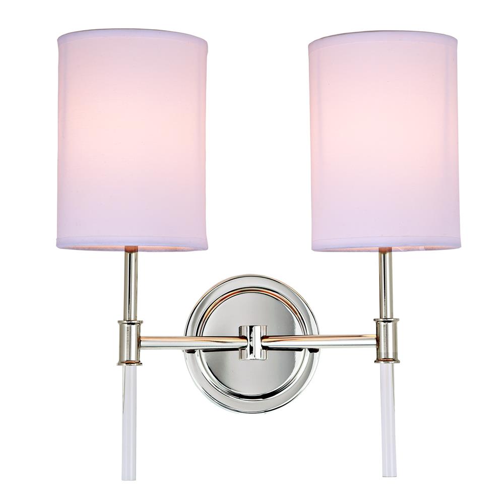 JVI Designs 1266-15 Hudson Two Light Wall Sconce in Polished Nickel