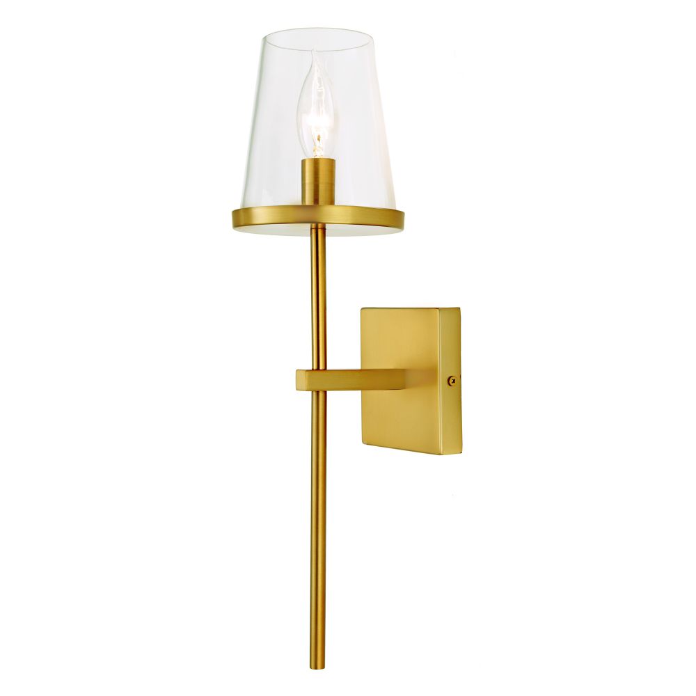 JVI Designs 1274-10 Kent tall one light sconce in Satin Brass
