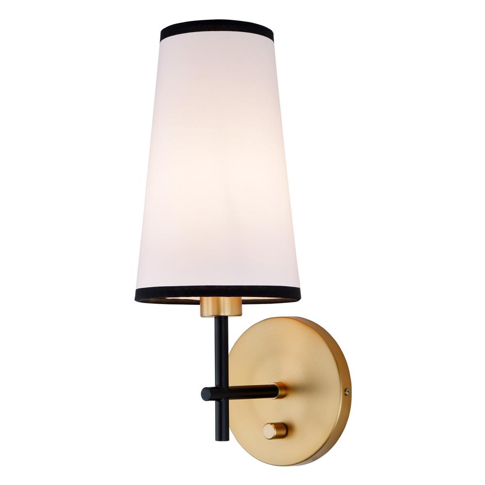 Jvi Designs 1275-10 Bellevue One Light Wall Sconce In Satin Brass And Black