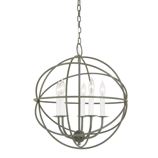 JVI Designs 3032-23 Five light globe chandelier in Aged SilverJVI Designs 3033-22 Six light globe chandelier in Rust