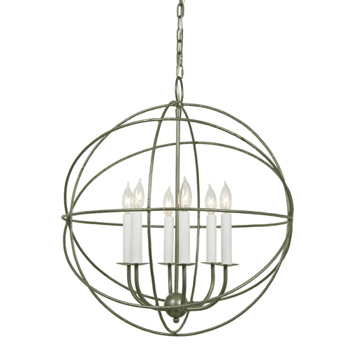 JVI Designs 3033-23 Six light globe chandelier in Aged Silver