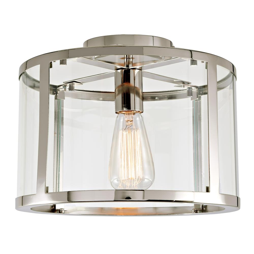JVI Designs 3060-15 Bryant One Light Semi-Flush Ceiling Light in Polished Nickel