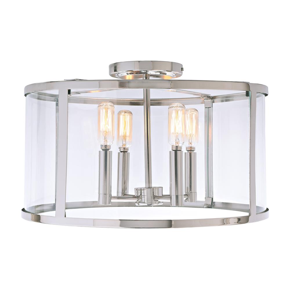 JVI Designs 3061-15 Bryant Four Light Semi-Flush Ceiling Light in Polished Nickel