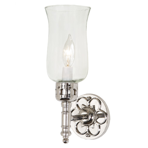 JVI Designs 325-17 One light cast brass sconce with glass shade in Pewter