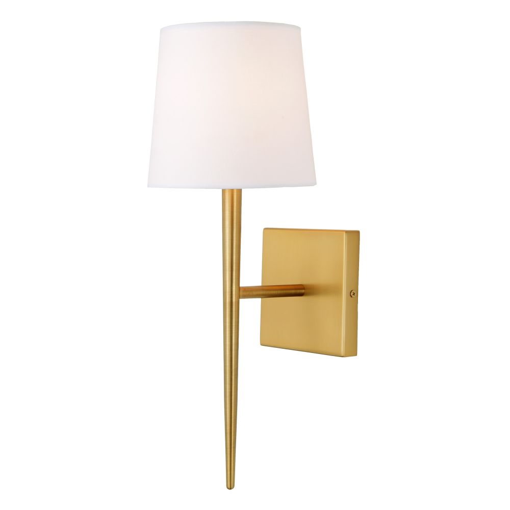 JVI Designs 443-10 Marcus one light tapered rod wall sconce in Satin Brass