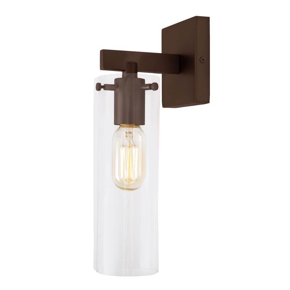 JVI Designs 452-08 Warick one light sconce cylinder glass shade in Oil Rubbed Bronze
