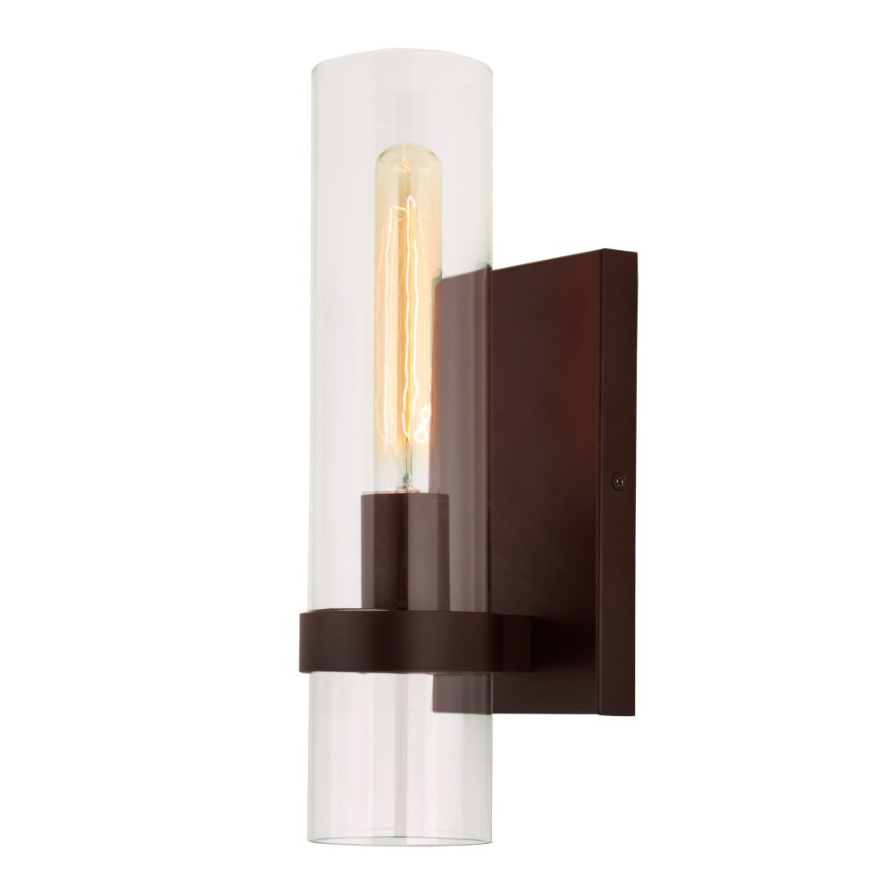 JVI Designs 455-08 Highland one light tall cylinder tube sconce in Oil Rubbed Bronze