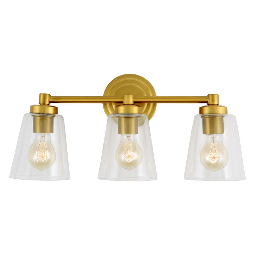 JVI Designs 463-10 Wilshire three light vanity  in Satin Brass