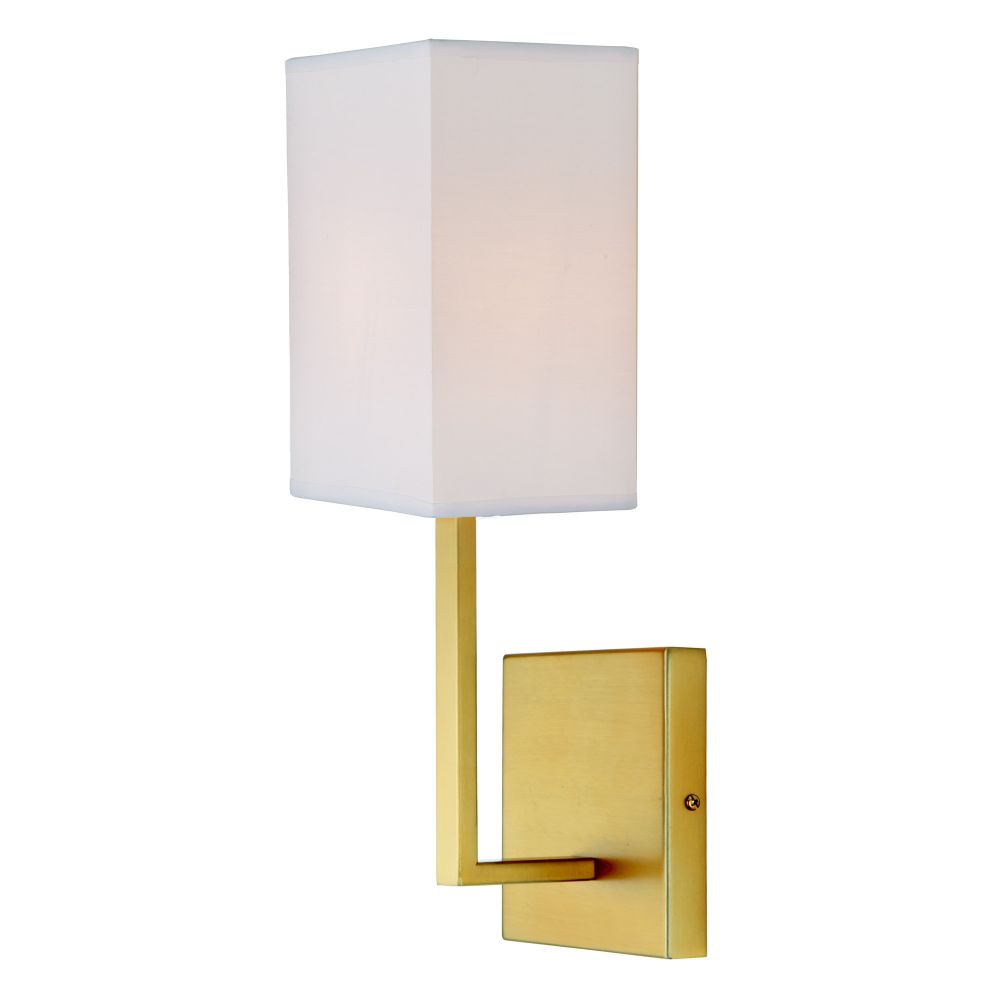 JVI Designs 540-10 Lisbon one light sconce with rectangular shade in Satin Brass