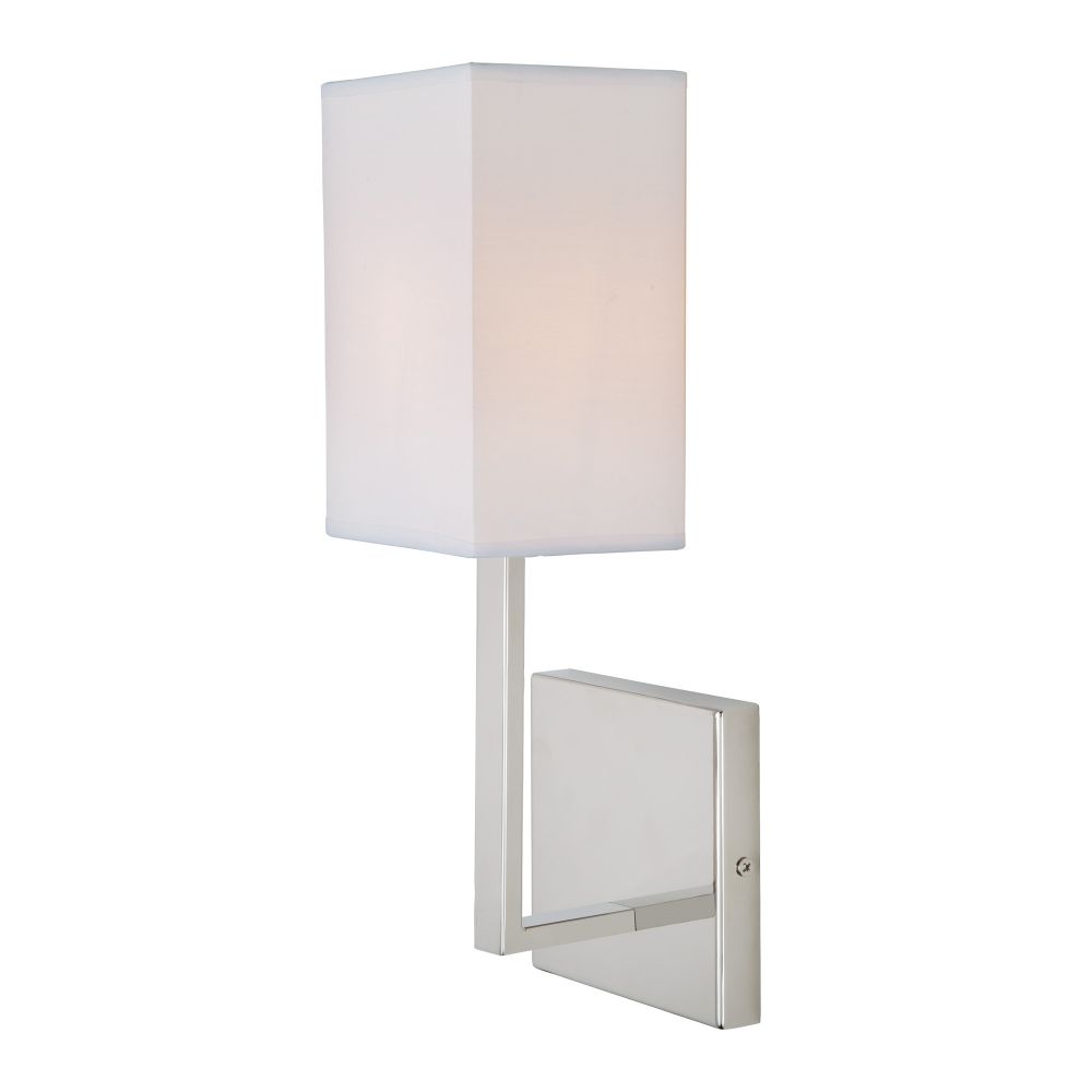 JVI Designs 540-15 Lisbon one light sconce with rectangular shade in Polished Nickel