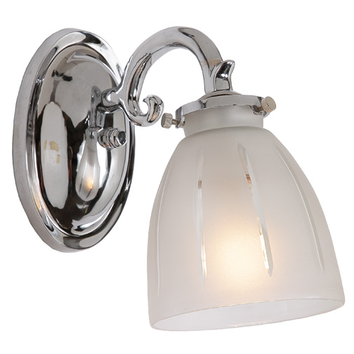 JVI Designs 823-06 One light bath scone with frosted glass in Polished Chrome