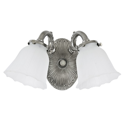 JVI Designs 832-17 Two light decorative bath sconce with glass in Pewter