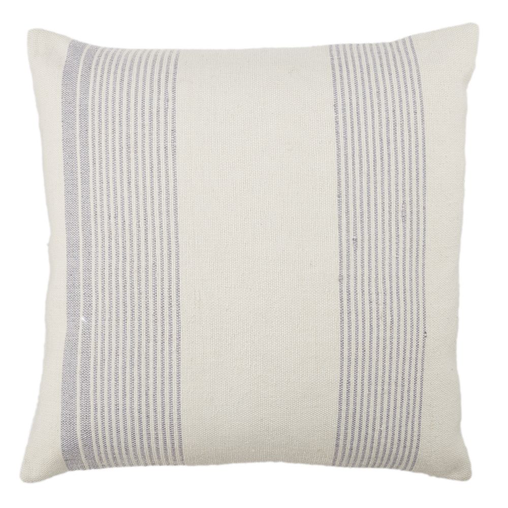 Jaipur Living ACA03 Acapulco 20" x 20" Parque Indoor/ Outdoor Striped Poly Fill Pillow in Gray / Ivory
