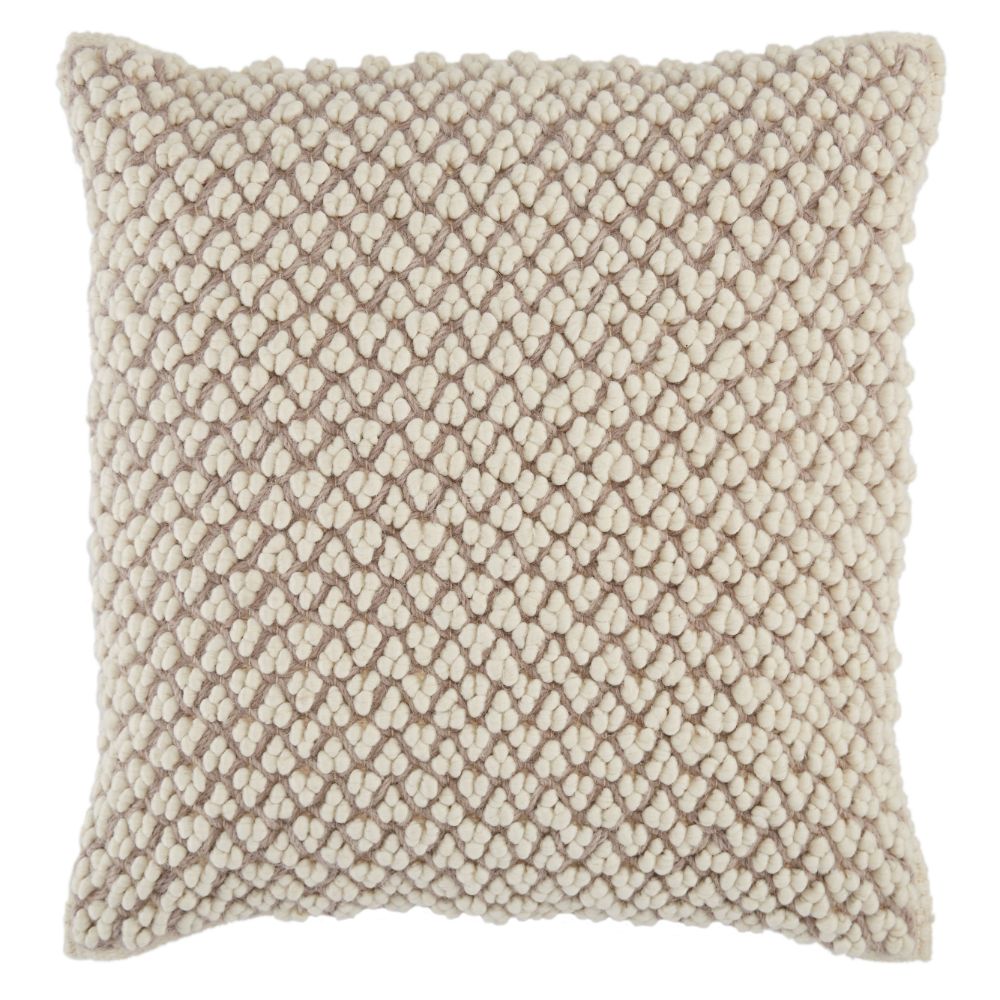 Jaipur Living AGO03 Madur Textured Ivory/ Light Taupe Down Throw Pillow 22 inch