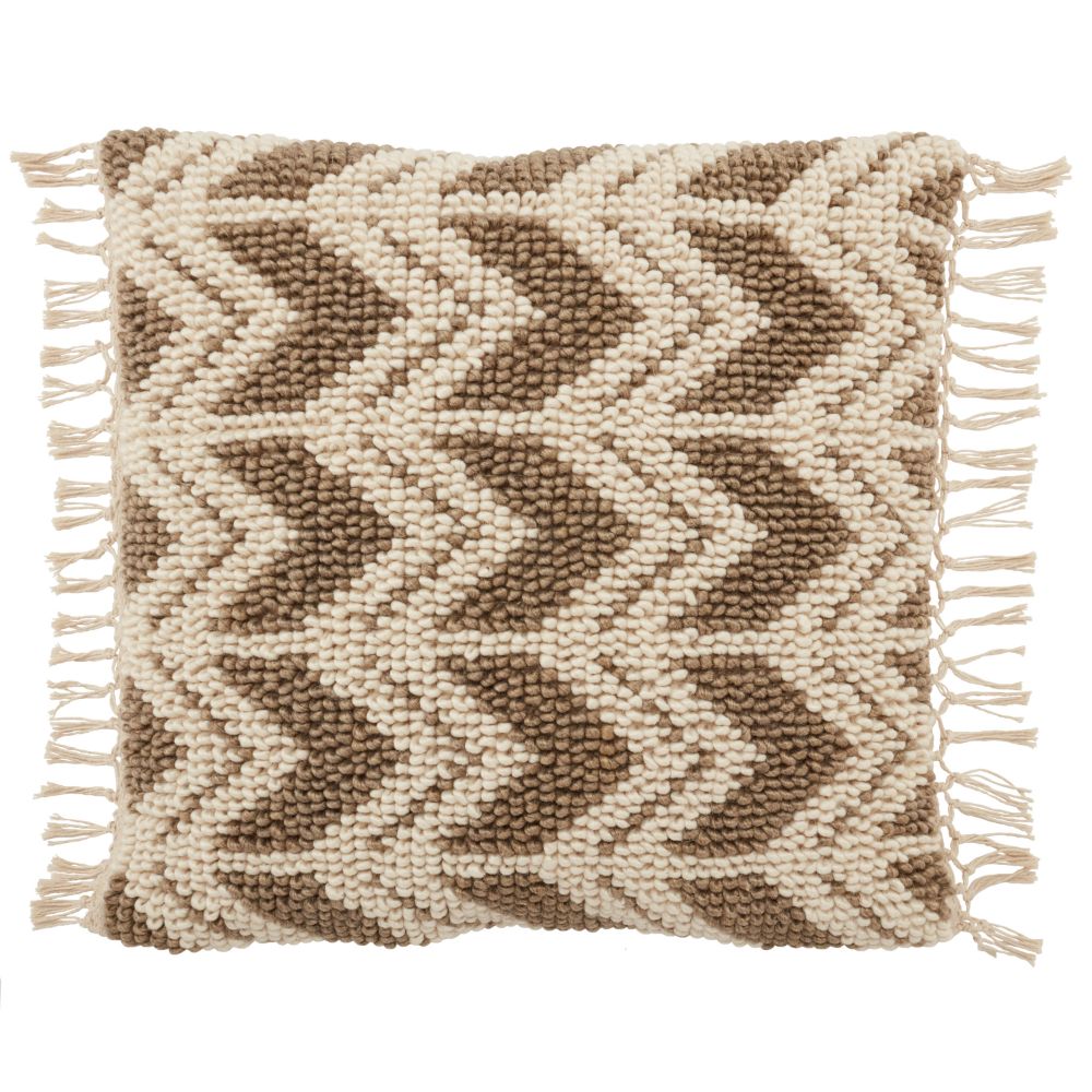 Jaipur Living BAY01 Takeo Chevron Olive/ Ivory Pillow Cover 22 inch