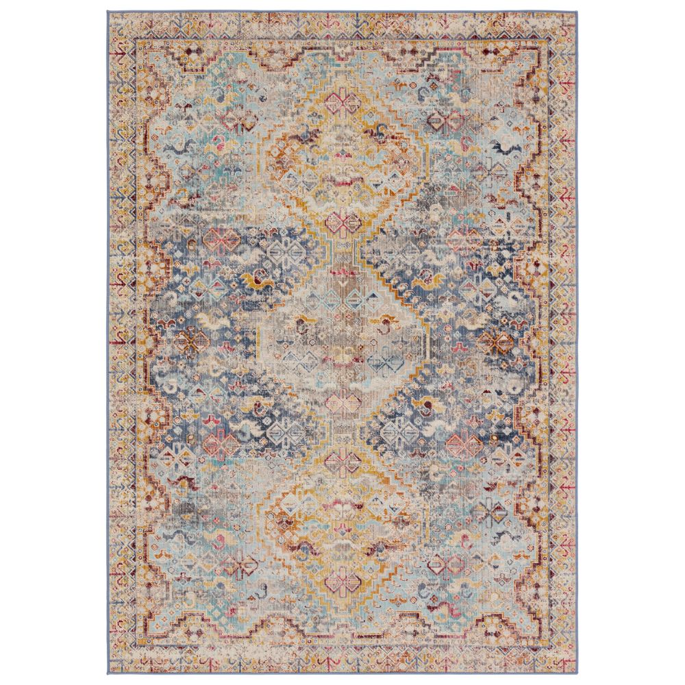 Vibe by Jaipur Living BEQ01 Esquire Indoor/Outdoor Medallion Blue/ Mulitcolor Area Rug (8