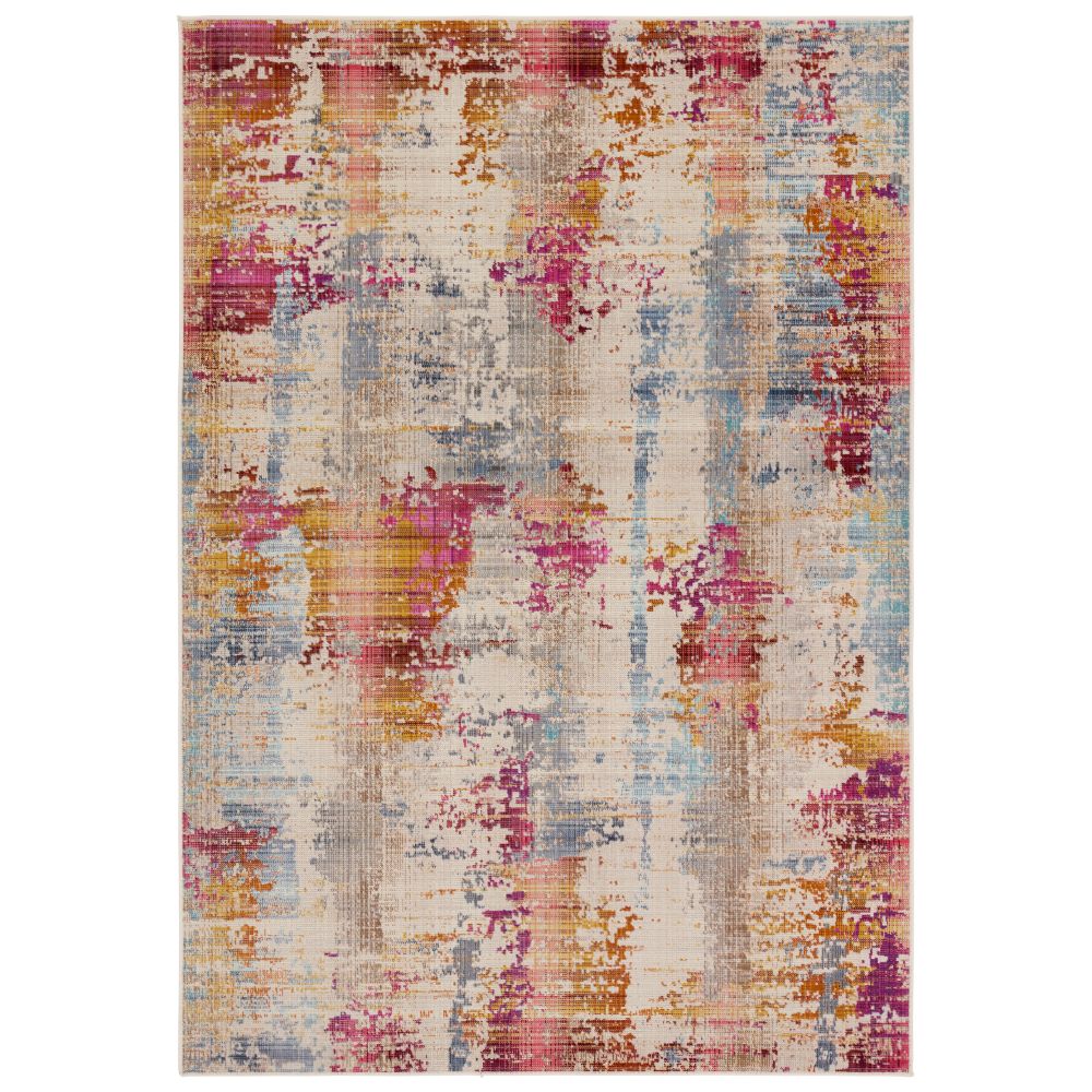 Vibe by Jaipur Living BEQ05 Vidame Indoor/Outdoor Abstract Multicolor/ Fuchsia Area Rug (18"X18")