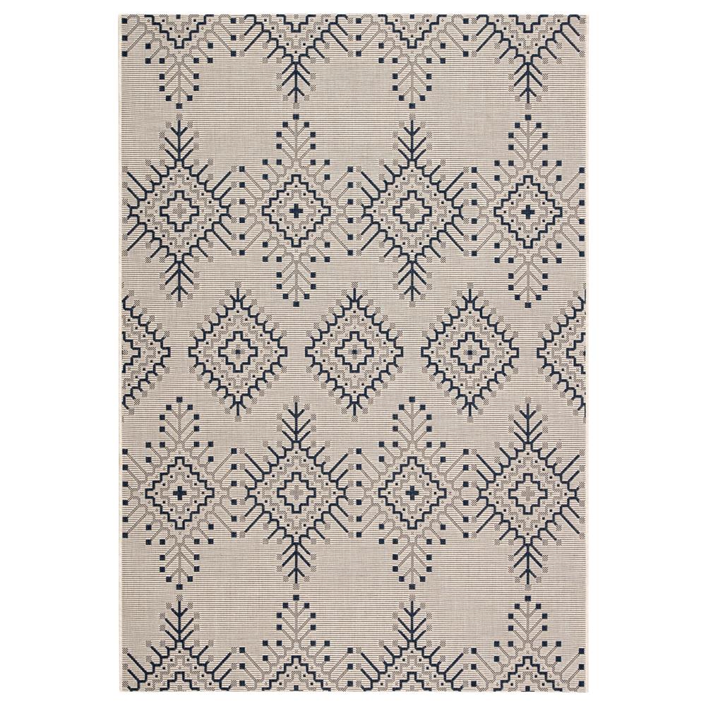 Jaipur Living CAM06 Compass Indoor/ Outdoor Tribal Ivory/ Blue Area Rug (4