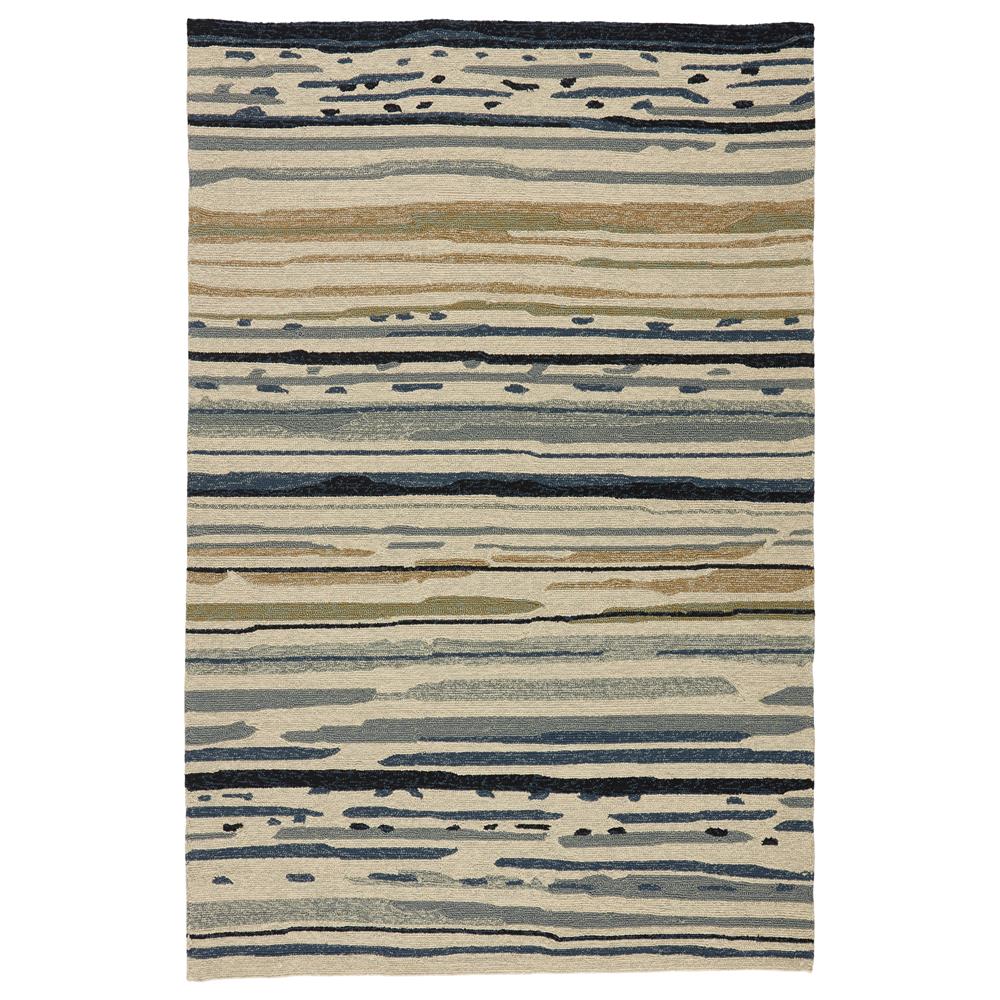 Lauren Wan by Jaipur Living CO08 Sketchy Lines Indoor/ Outdoor Abstract Silver/ Blue Area Rug (3