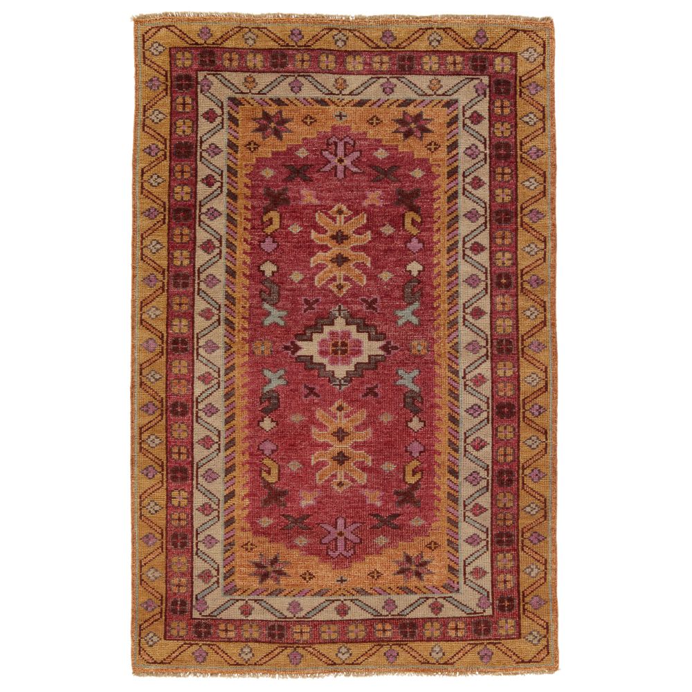 Jaipur Living CRD04 Kyrie Hand-Knotted Floral Red/ Yellow Area Rug  (5