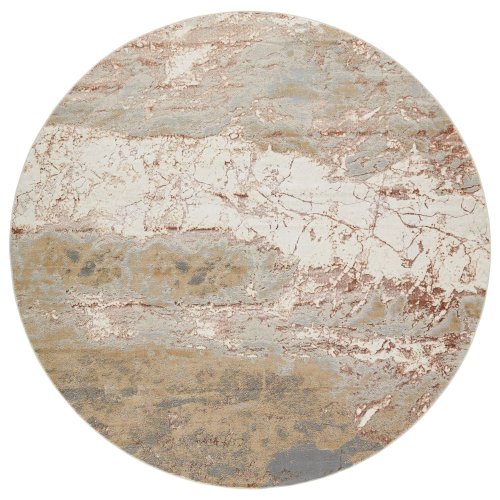 Jaipur Living CTY03 Cisco Abstract Gray/ Brown Round Rug (8