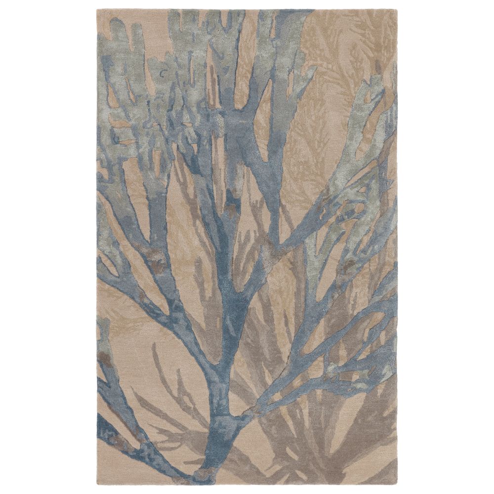 Jaipur Living DEL01 Atoll Handmade Animal Pattern Blue/ Tan Area Rug (10