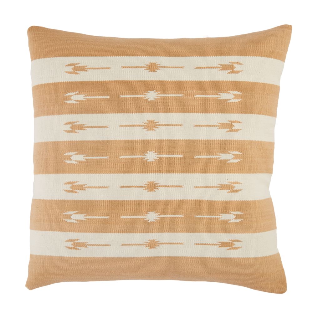 Jaipur Living EMN03 Vanda Stripes Light Tan/ Cream Poly Throw Pillow 22 inch