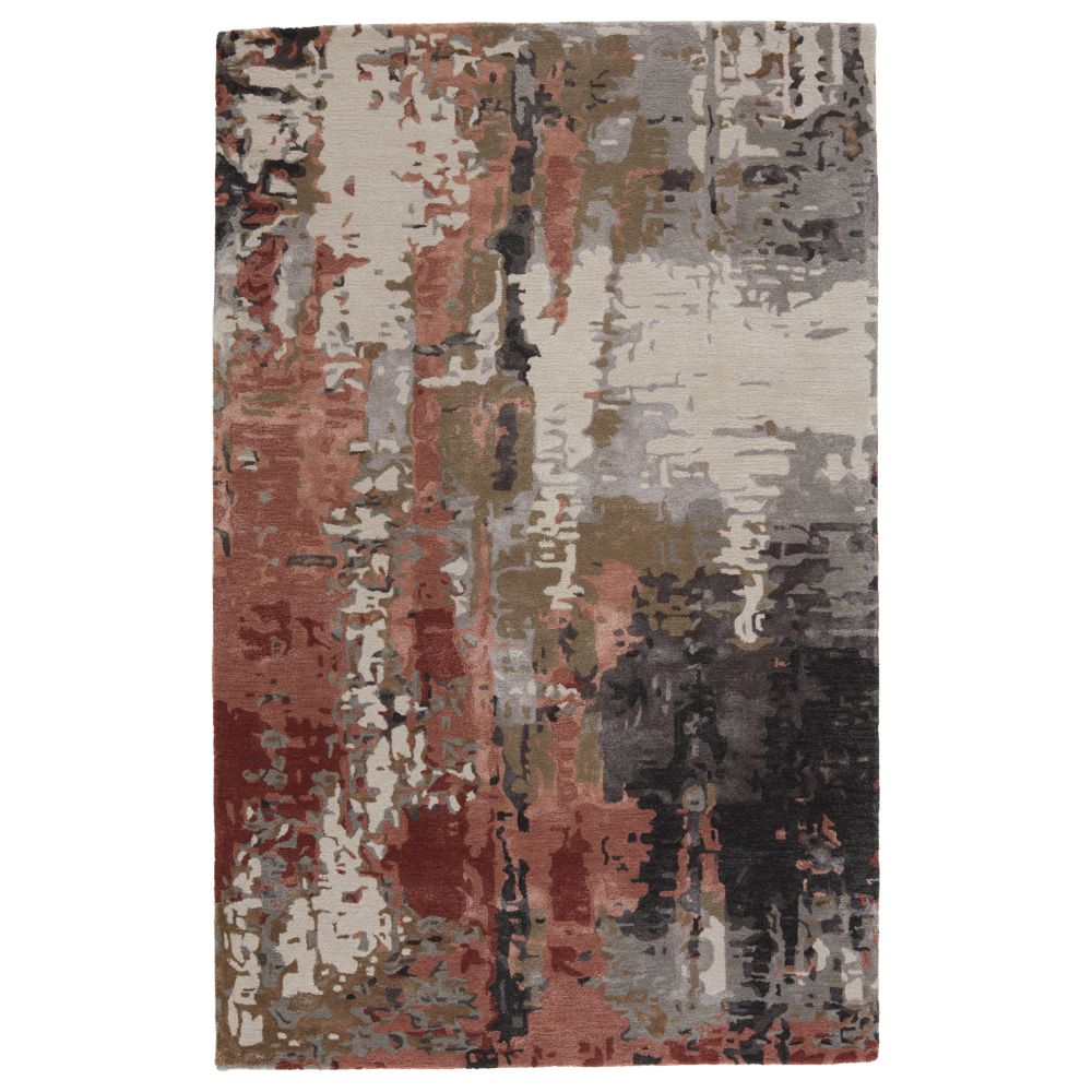 Jaipur Living GES59 Matcha Handmade Abstract Gray/ Red Area Rug (8